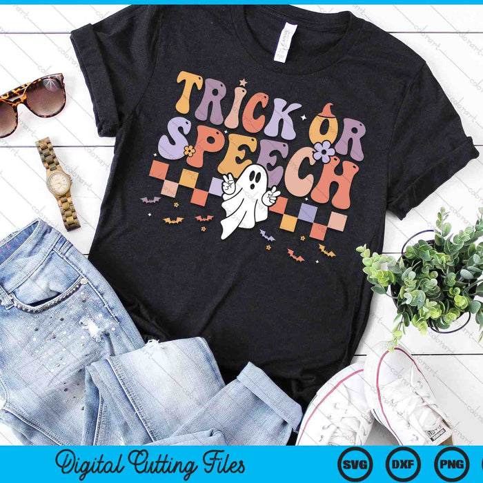 Retro Trick Or Speech Halloween Speech Therapy Slp Halloween SVG PNG Digital Cutting Files Retro Trick Or Speech Halloween Speech Therapy Slp Halloween SVG PNG Digital Cutting Files