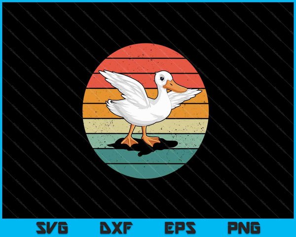 Retro Vintage Duck SVG PNG Cutting Printable Files