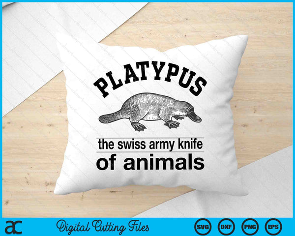 Retro Vintage Swiss Army Knife Platypus Lover SVG PNG Digital Printable Files