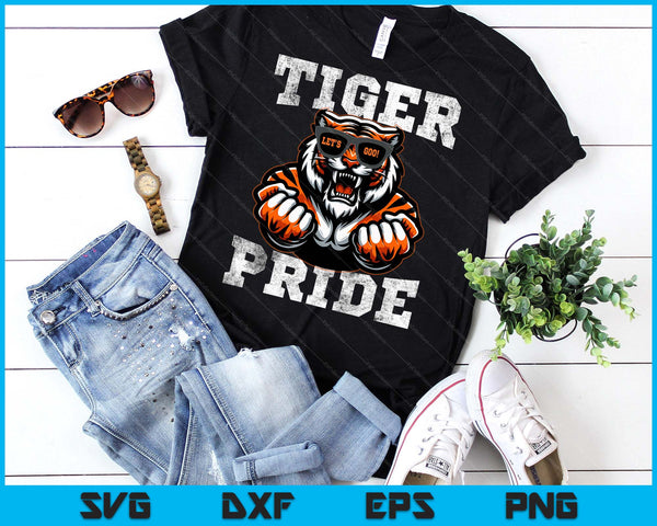 Retro Vintage Tiger Pride School Sports Team Tiger Mascot SVG PNG Digital Printable Files