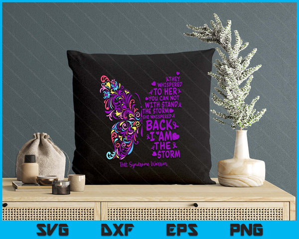 Rett Syndrome Warrior Purple Butterfly I Am The Storm SVG PNG Digital Printable Files
