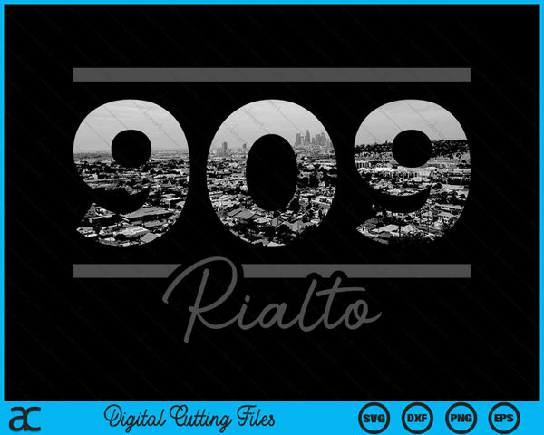 Rialto 909 Area Code Skyline California Vintage SVG PNG Digital Cutting Files