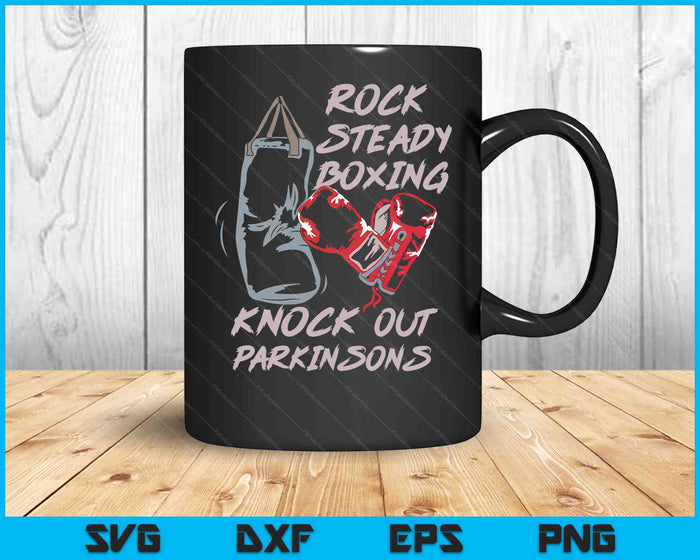 Rock Steady Boxing Knock Out Parkinsons SVG PNG Digital Cutting Files