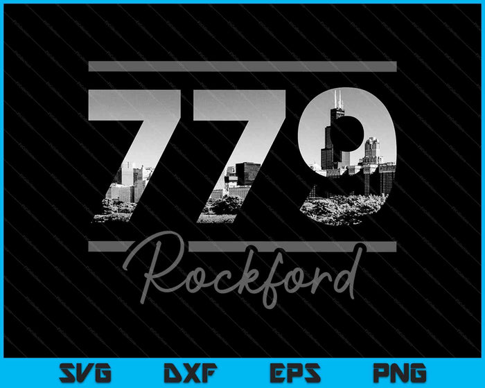 Rockford 779 Area Code Skyline Illinois Vintage SVG PNG Cutting Printable Files Rockford 779 Area Code Skyline Illinois Vintage SVG PNG Cutting Printable Files