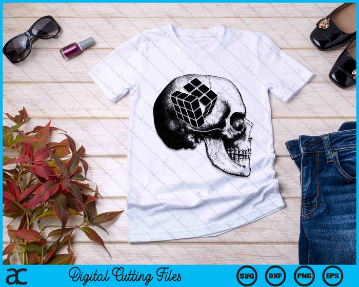 Rubik's cube Skull Mind Puzzle Problem Solver SVG PNG Digital Cutting Files Rubik's cube Skull Mind Puzzle Problem Solver SVG PNG Digital Cutting Files