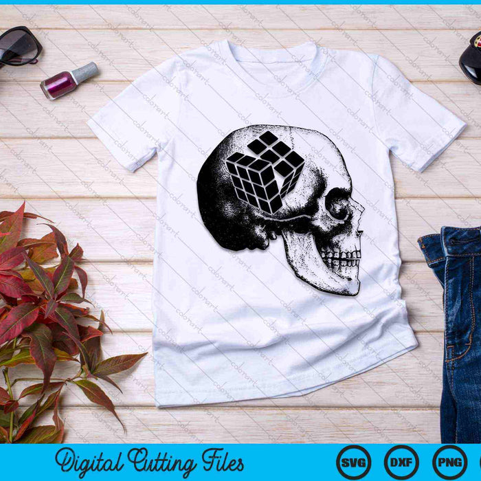 Rubik's cube Skull Mind Puzzle Problem Solver SVG PNG Digital Cutting Files Rubik's cube Skull Mind Puzzle Problem Solver SVG PNG Digital Cutting Files