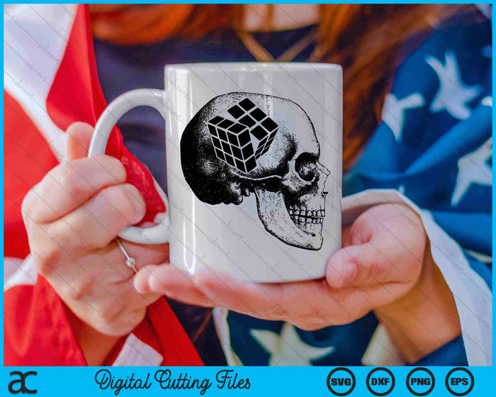 Rubik's cube Skull Mind Puzzle Problem Solver SVG PNG Digital Cutting Files Rubik's cube Skull Mind Puzzle Problem Solver SVG PNG Digital Cutting Files