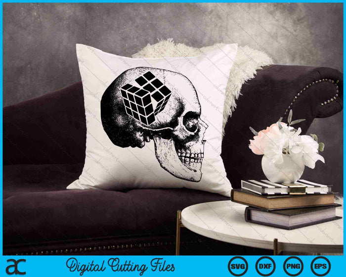 Rubik's cube Skull Mind Puzzle Problem Solver SVG PNG Digital Cutting Files Rubik's cube Skull Mind Puzzle Problem Solver SVG PNG Digital Cutting Files