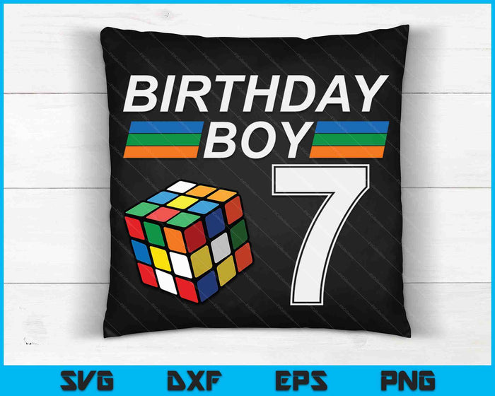 Rubixk Cube Speed Cubing Birthday Boy 7 Years Old Boys Kid SVG PNG Digital Cutting Files