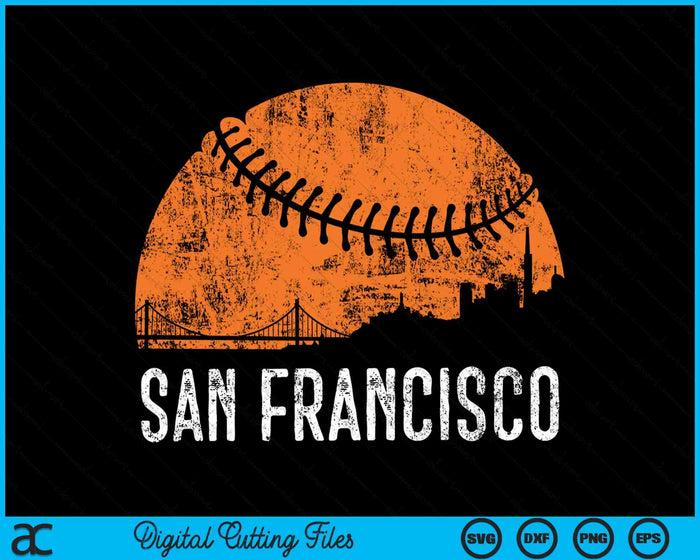 SF City Skyline San Francisco City Baseball SVG PNG Archivos de corte digital SF City Skyline San Francisco City Baseball SVG PNG Archivos de corte digital
