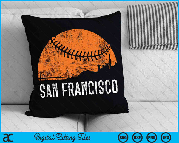 SF City Skyline San Francisco City Baseball SVG PNG Archivos de corte digital