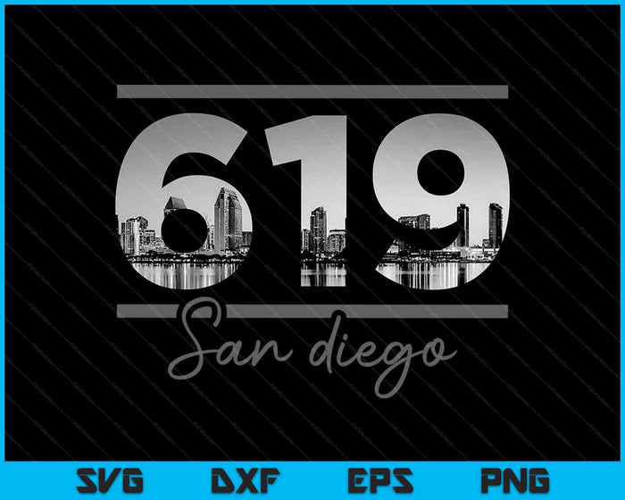 San Diego 619 Area Code Skyline California Vintage SVG PNG Cutting Printable Files San Diego 619 Area Code Skyline California Vintage SVG PNG Cutting Printable Files
