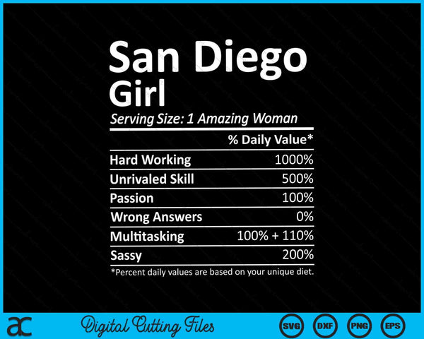San Diego Girl CA California Funny City Home Roots SVG PNG Cutting Printable Files