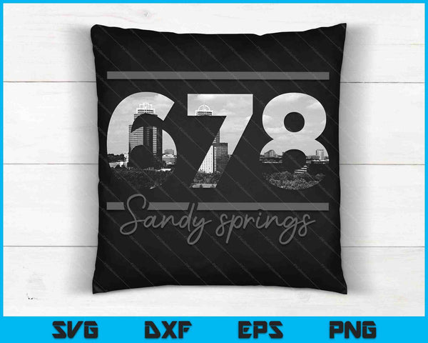 Sandy Springs 678 Area Code Skyline Georgia Vintage SVG PNG Cutting Printable Files