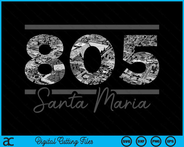 Santa Maria 805 Area Code Skyline California Vintage SVG PNG Digital Cutting Files