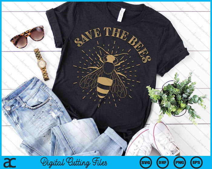 Save The Bees Retro Apiary Bee Beekeeper Earth Day SVG PNG Digital Cutting Files