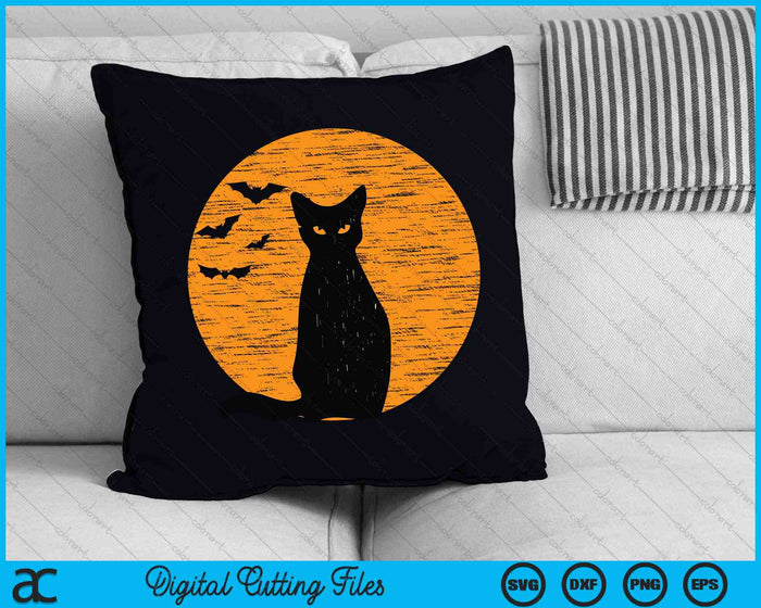 Scary Black Cat Halloween Costume Vintage SVG PNG Digital Cutting Files Scary Black Cat Halloween Costume Vintage SVG PNG Digital Cutting Files