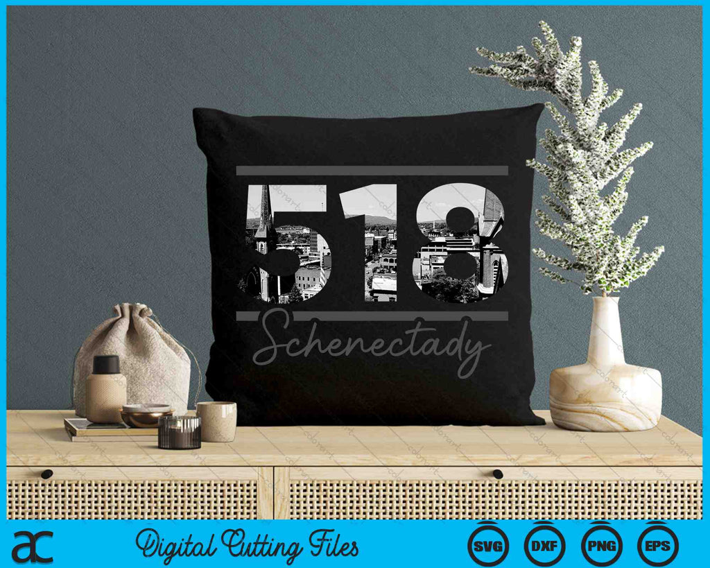 Schenectady 518 Area Code Skyline New York Vintage SVG Cutting Files creativeusarts