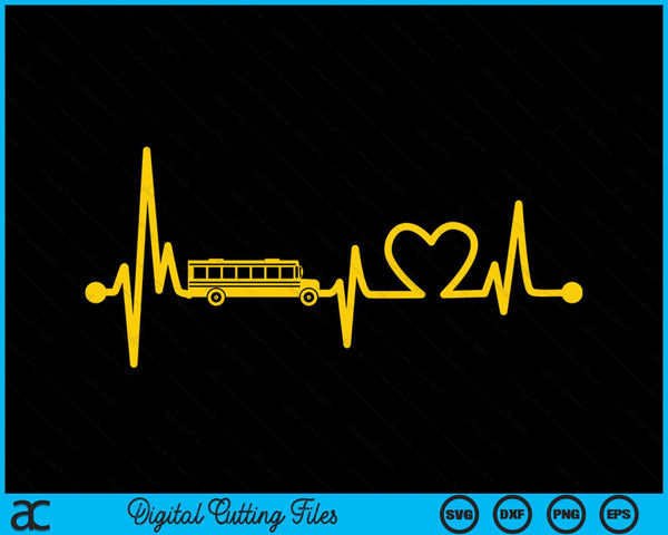 School Bus Heartbeat SVG PNG Digital Cutting Files