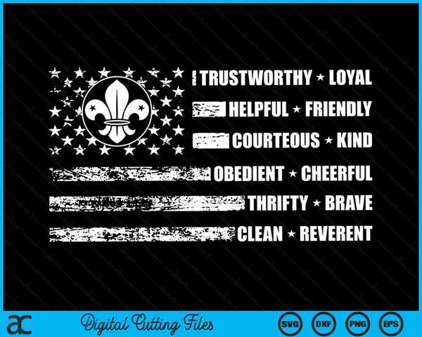 Scout Life Scouting Flag Lovers Hiking Happy Camper Camp SVG PNG Digital Cutting Files