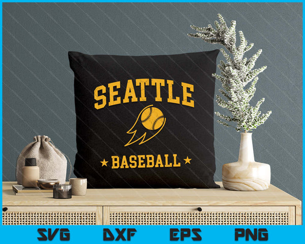 Seattle Baseball Vintage Gameday Retro Baseball Lover SVG PNG Digital Printable Files