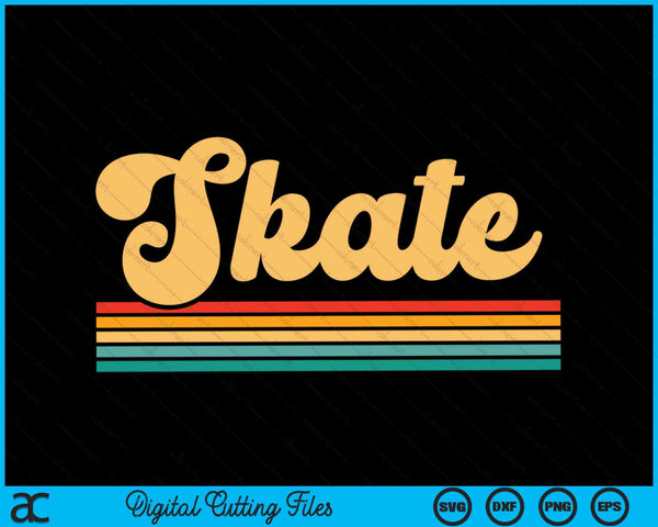 Skateboarder Ice Skating Roller Skate SVG PNG Digital Cutting Files