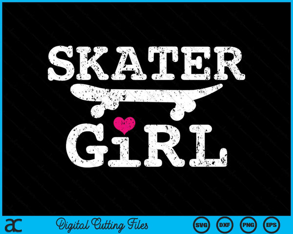 Skater Girl Skateboard Skateboarding SVG PNG Digital Cutting Files
