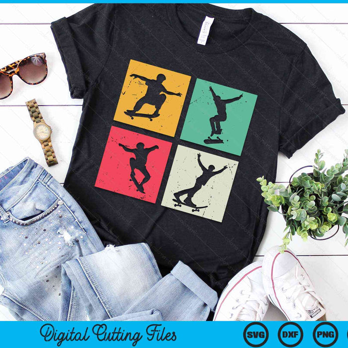 Skater Skateboarder Retro Skateboard Boys Youth SVG PNG Digital Cutting Files Skater Skateboarder Retro Skateboard Boys Youth SVG PNG Digital Cutting Files