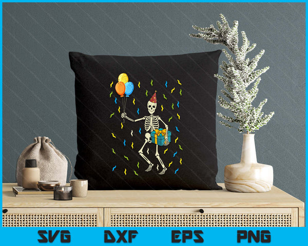 Skeleton Birthday Funny Happy Halloween SVG PNG Digital Printable Files