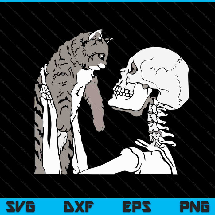 Esqueleto sosteniendo una camisa de gato perezoso disfraz de Halloween cráneo SVG PNG archivo de corte digital Esqueleto sosteniendo una camisa de gato perezoso disfraz de Halloween cráneo SVG PNG archivo de corte digital