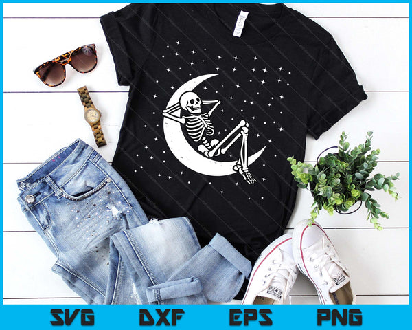Skeleton Moon Goth Halloween Costume SVG PNG Digital Printable Files