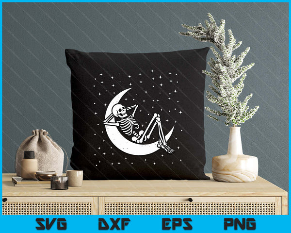 Skeleton Moon Goth Halloween Costume SVG PNG Digital Printable Files