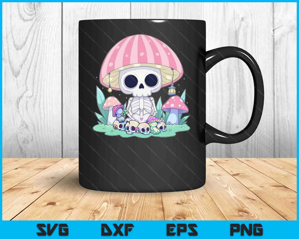 Skeleton Mushroom Shirt Pastel Goth Cottagecore Halloween SVG PNG File ...