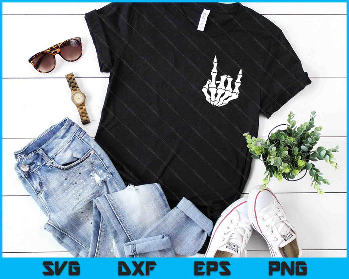 Skeleton Rock Hand Pocket Lazy Halloween Traje SVG PNG Archivos de corte digital Skeleton Rock Hand Pocket Lazy Halloween Traje SVG PNG Archivos de corte digital