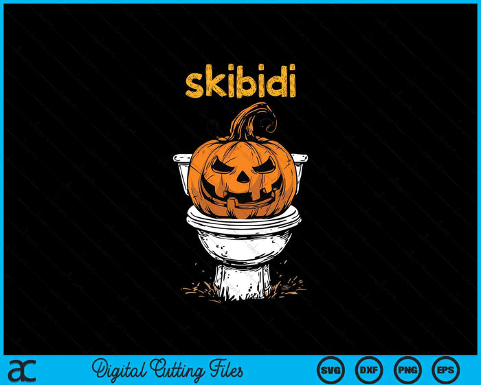 Skibidi Pumpkin Funny Halloween Toilet Kids Fun Crazy Slang SVG PNG Digital Printable Files Skibidi Pumpkin Funny Halloween Toilet Kids Fun Crazy Slang SVG PNG Digital Printable Files