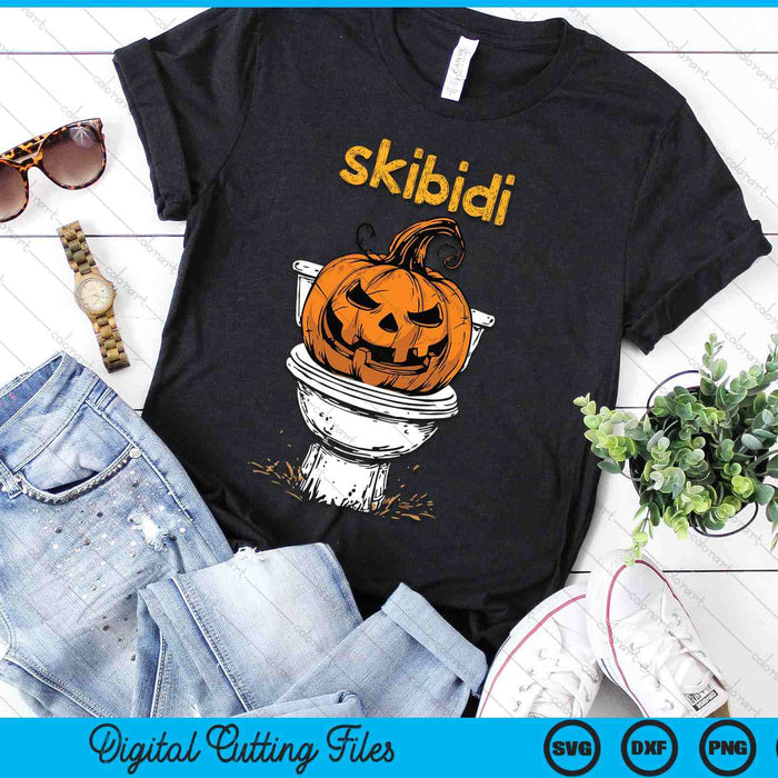 Skibidi Pumpkin Funny Halloween Toilet Kids Fun Crazy Slang SVG PNG Digital Printable Files Skibidi Pumpkin Funny Halloween Toilet Kids Fun Crazy Slang SVG PNG Digital Printable Files