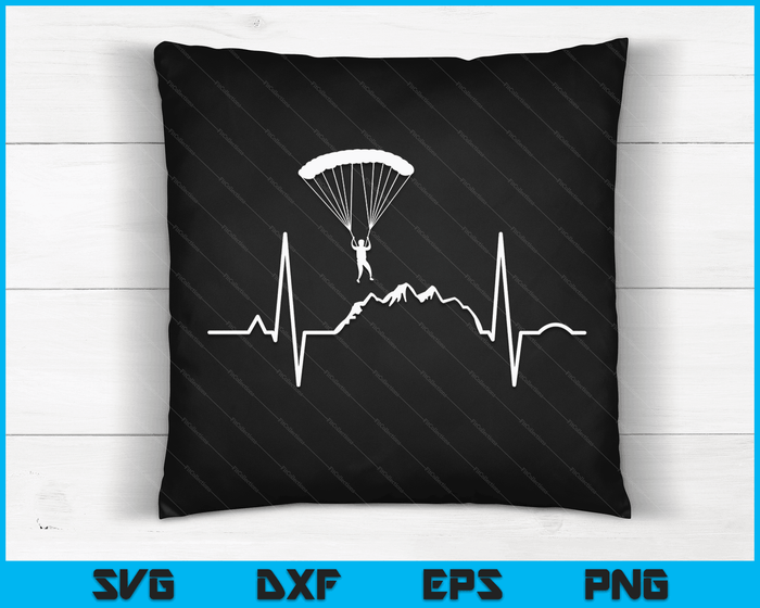 Skydive & Parachuting Quotes Skydiver Parachutist Heartbeat SVG PNG Digital Cutting Files