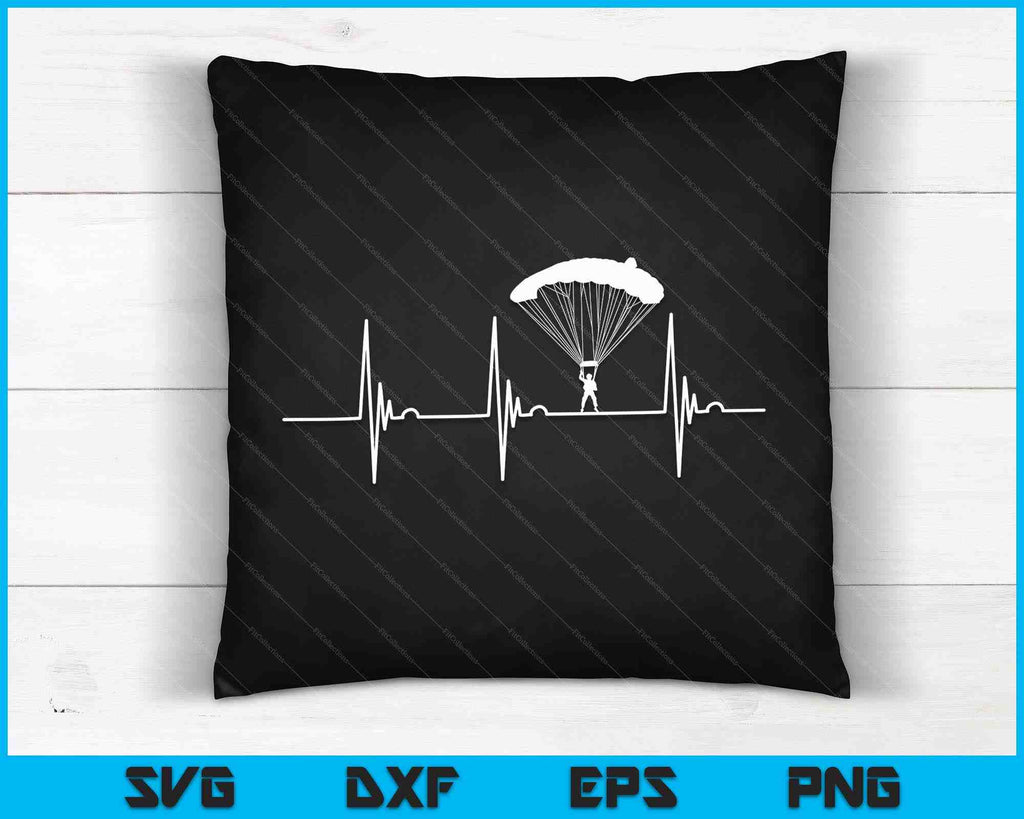Skydiving Heartbeat Skydiver Skydive EKG Pulse Jump SVG Cutting Files