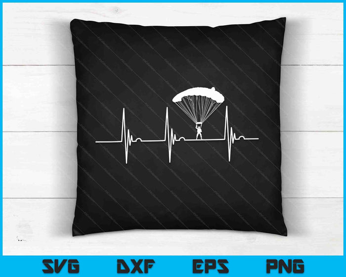Skydiving Heartbeat Skydiver Skydive EKG Pulse Jump SVG PNG Digital Cutting Files