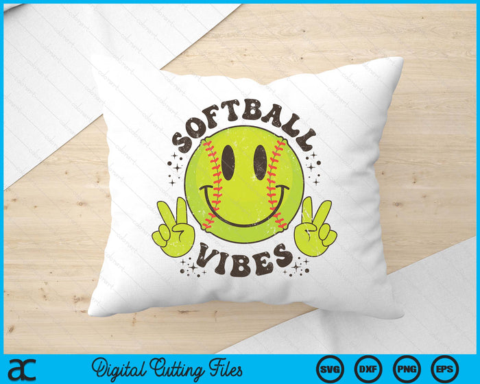 Smile Face Softball Vibes Game Day Softball Life Mom Retro SVG PNG Digital Printable Files Smile Face Softball Vibes Game Day Softball Life Mom Retro SVG PNG Digital Printable Files