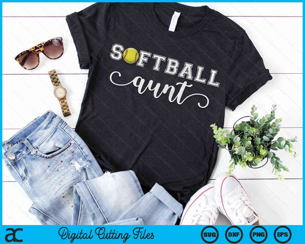 Softball Aunt Softball Sport Lover Birthday Mothers Day SVG PNG Digital Cutting Files