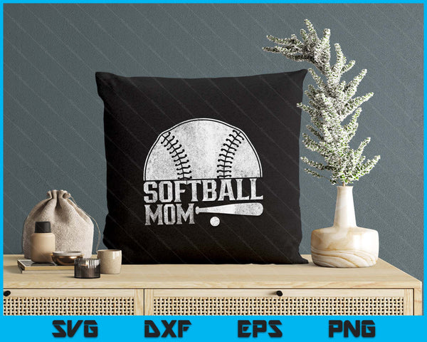 Softball Mom Hobby Lover Player Softballer SVG PNG Digital Printable Files