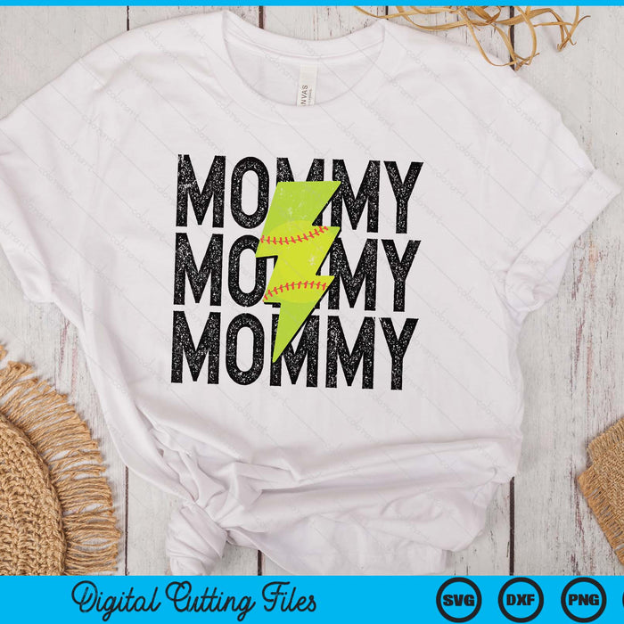 Softball Mommy Distressed Lightning Bolt SVG PNG Digital Printable Files Softball Mommy Distressed Lightning Bolt SVG PNG Digital Printable Files