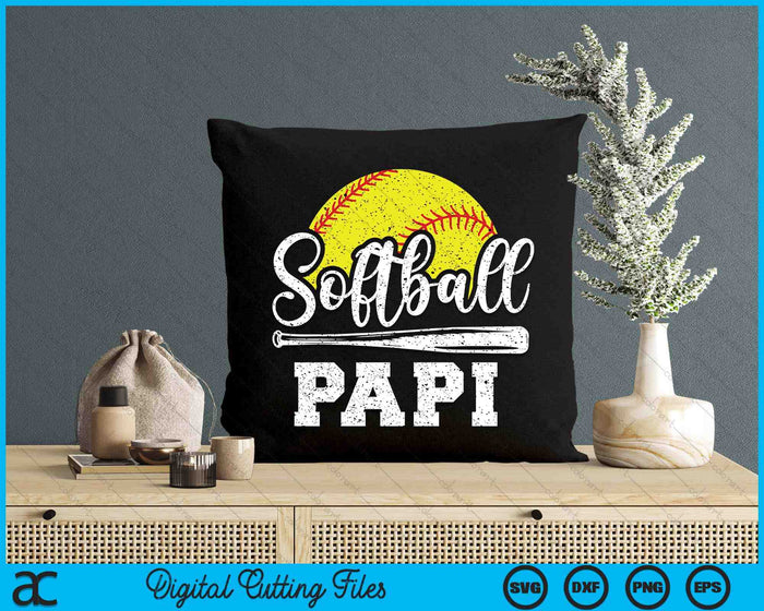 Softball Papi Softball Player Game Day Father's Day Gift SVG PNG Digital Cutting Files Softball Papi Softball Player Game Day Father's Day Gift SVG PNG Digital Cutting Files