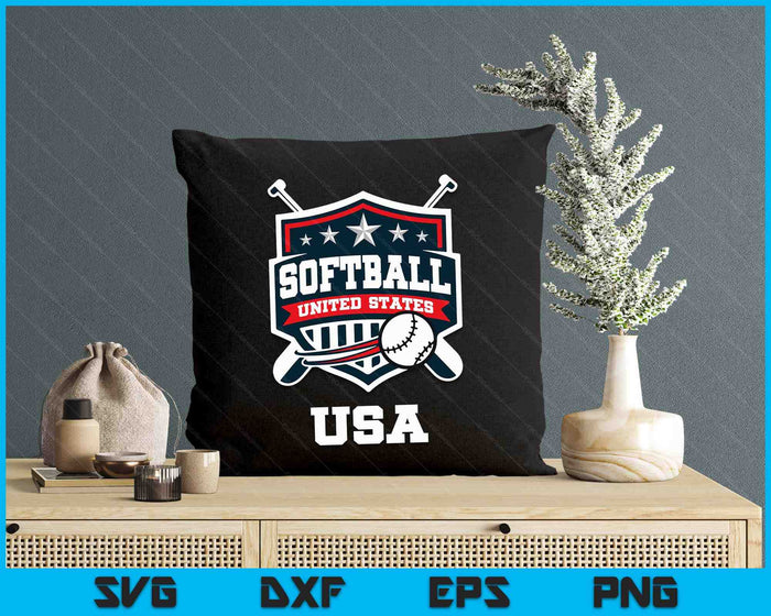 Softball USA Support The Team USA Flag SVG PNG Digital Printable Files Softball USA Support The Team USA Flag SVG PNG Digital Printable Files
