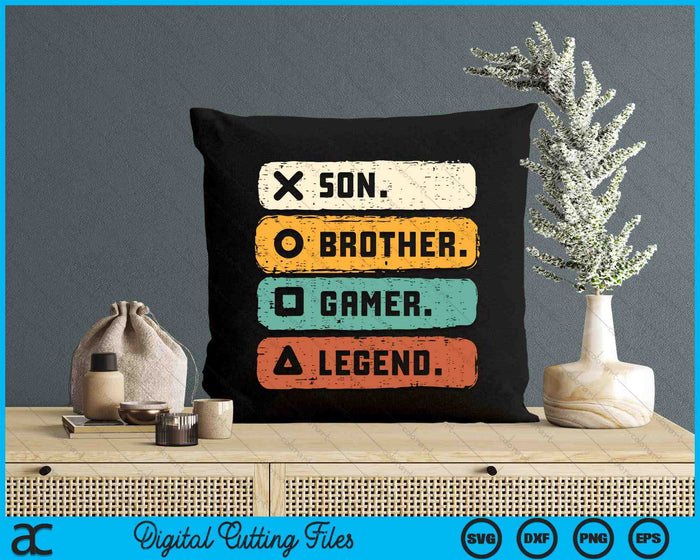 Son Brother Video Gamer Legend Gaming SVG PNG Digital Printable Files Son Brother Video Gamer Legend Gaming SVG PNG Digital Printable Files