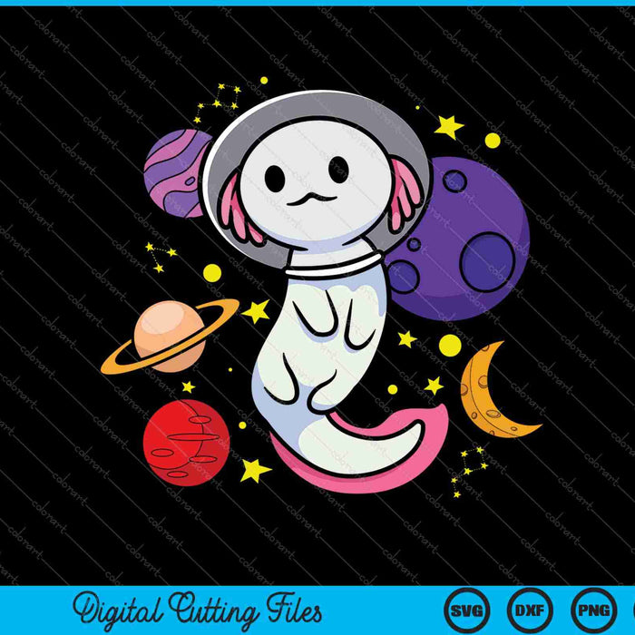 Space Axolotl Kawaii Pastel Goth Anime SVG PNG Cutting Printable Files
