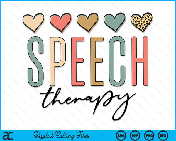 Speech Therapy Leopard Hearts Speech Language Pathology SLP SVG PNG Digital Cutting Files