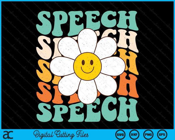 Speech Therapy Retro Speech Language Pathologist Therapist SVG PNG Digital Cutting Files