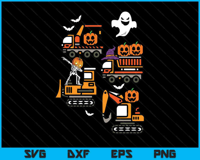 Spooky Construction Trucks Halloween Costume SVG PNG Digital Printable Files Spooky Construction Trucks Halloween Costume SVG PNG Digital Printable Files